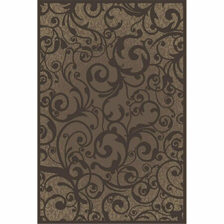 AURIC 1845-0043-BROWN Pisa Rectangular Brown Contemporary Turkey Area Rug- 2 ft. 2 in. W x 7 ft. 7 in. H AU3167743